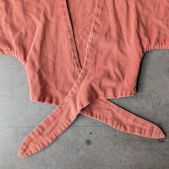 Levi's La Playa Top Rust Red Terracotta Orange Short Sleeve Tie Front Top XS - Picture 5 of 8